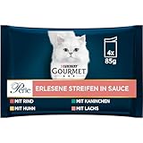 Gourmet Perle Erlesene Streifen Katzenfutter nass, Sorten-Mix, 12er Pack...