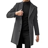 black-friday-angebote Mantel Herren Lange Jacke Slim Fit Lässig Wollmantel...