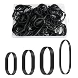 100 Stück Gummibänder Stark, Gummiband Schwarz breit, 4 Größen von...