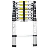 Wttagkl Teleskopleiter Klappleiter Alu 6,6m mit Stabilisator & Haken |...