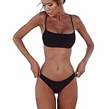 meioro Bikini Sets für Damen Push Up Tanga mit niedriger Taille Badeanzug...