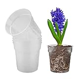 TSLBW 5 Stück Transparente Kunststoff Pflanztöpfe für Orchideen Mit...