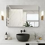 NIMURY Rechteckig Wandspiegel, 61x91 cm Rahmenlos Badezimmerspiegel mit...