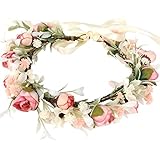 HuaLiSiJi Blumenkrone Haarkranz Boho Blumenkranz Rose Floral, Schön...