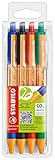 STABILO - Druck-Kugelschreiber - pointball - 4er Pack - blau, schwarz, rot,...