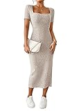 GORGLITTER Tshirt Kleid Damen Lang Kleid Mit Schlitz Elegant Sommerkleid...