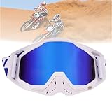 Jilskl Motocross-Brille Mit Verspiegeltem, Motocross Lederbrille,...