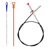 3 Stück Abflussschlange, Spülbecken Reinigungshaken, Abflussspirale,...