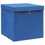 SKM Aufbewahrungsboxen mit Deckeln 10 STK. 28x28x28 cm Blau, Weight: 5.6...