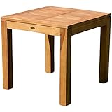 ASS Wuchtiger echt Teak Bigfuss Design Gartentisch 80x80 Holztisch...