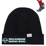 Merino.tech 100% Merino Mütze – Unisex Beanie aus Merinowolle – Warm,...