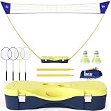 HOMCOM Badminton Netz mit Stand, Badminton-Netzständer, tragbarer...