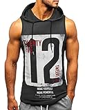 Herren Tank top Muskelshirt Ärmelloser Hoodie Muskelshirt Workout Sport...