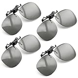 PRECORN 4er Set 3D Brille Clip-On für Brillenträger - Passive 3D-Brille...