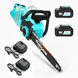 YARDCARE Akku-Kettensäge 16 Zoll mit LED-Display, Kettensäge mit 2x4Ah...