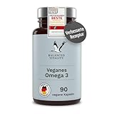 Veganes Omega 3 hochdosiert - 1500 mg je Tagesdosis mit 450 DHA & 225 EPA...