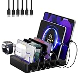 Acocodi USB Ladestation Multi Dock 6 Ports 68W Smart Schnellladedockstation...