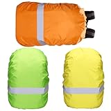 Editbar 3er Set Rucksack Regenhülle mit Reflektoren - Rucksack Regenschutz...