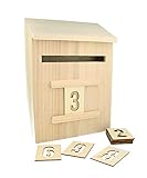 Artemio 14002293 Adventskalender zum Dekorieren Briefkasten Holz 20 x 9,5 x...