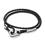 PANDORA Moments Braunes Geflochtenes Doppeltes Lederarmband-Set, Kompatibel...