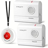 SYNLETT 2 Pflege Pagern mit 1 Rufknopf Kabelloses Rufsystem für Senioren...