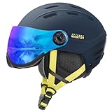 OutdoorMaster Snowboardhelm mit Skibrille, Skihelm und 2-in-1-Visier,...
