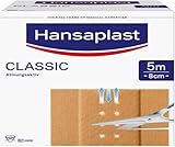 Hansaplast Classic Pflaster (5 m x 8 cm), zuschneidbare Wundpflaster mit...
