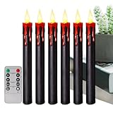Flammenlose Kerzen mit Timer - Funkgesteuerte Flackernde Flammenkerzen, 6er...