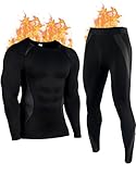YESWEL Thermounterwäsche Herren M, Winter Skiunterwäsche mit Innenfleece,...