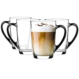 Glasmark KROSNO 1992 Kaffee Glas Kaffeeglas Mit Henkel Teeglas Becher 300...