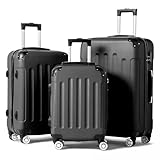 LEADZM Koffer Set 3 Teilig, Reisekoffer Set, Kofferset mit 4 Rollen und...