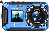 Digitalkamera, Yixinxin 4K 64MP 33FT UHD Unterwasserkamera zum Schnorcheln...