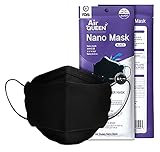 Schwarze AirQueen Nano-Faserfilter-Gesichtsmaske, für Erwachsene, einzeln...