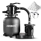 Arebos Sandfilteranlage mit Pumpe inkl. 600g Filterbälle | 350W | 9500 L/h...