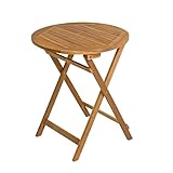 ESTEXO Balkontisch Klapptisch Holztisch Ø 57 cm Rund Gartentisch Tisch...