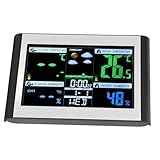 Wetterstation, Temperatur- und Luftfeuchtigkeitsmonitor, ABS, Digitale...