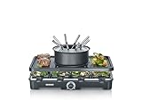 SEVERIN Raclette-Fondue-Kombination für 8 Personen, 2-in-1 Raclette Grill...