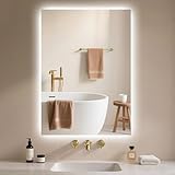 Archaluxe Badspiegel-mit-Beleuchtung 50x70cm - Badezimmerspiegel LED...