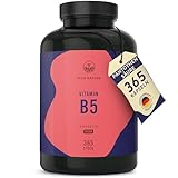 Vitamin B5 - Pantothensäure 500 mg hochdosiert - 365 Kapseln - 1 Jahr...