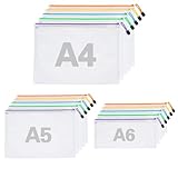 15 Stück Dokumententasche A4, A5, A6, 5 Farben, Wasserdichte...
