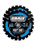 CRALY Kreissägeblatt 6-1/2 Zoll 24 Zähne 5/8-Zoll-Achse Hartmetall-Spitze...
