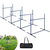 Suusolny Blau 4X Hürden für Hunde Agility-Ausrüstung Slalom Stangen...