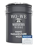 WO-WE Nano Fassadenfarbe W520 Wandfarbe für Außen Mauer Fassade Weiß -...