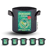 RURAL GROW 5 x 12L Stoff-Pflanzsäcke, Heavy Duty gepolsterte...