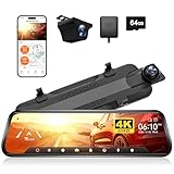 WOLFBOX G930 10'' Rückspiegel Kamera mit 5.8GHz WiFi, 4K Dash Cam Vorne...