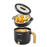 Audecook Elektrische Hot Pot, 1.5L Tragbare Mini Antihaft Multikocher,...