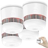 VisorTech Feuer-Rauchmelder: 4er-Set Mini-Rauchwarnmelder mit...