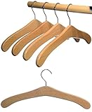 HAGSPIEL Kleiderbügel aus Holz 5 St. Garderobenbügel aus Buchenholz, Made...