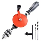 HSEAMALL Handbohrmaschine, manueller Kurbelbohrer, 3/8 Zoll (1,5–10 mm)...