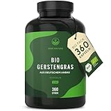 Bio Gerstengras - 360 Kapseln (500mg) - 3.000mg hochdosiert pro Tagesdosis...